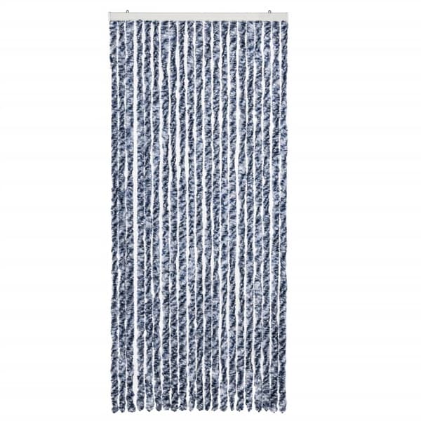 vidaXL Insektsdraperi blå och vit 90x200 cm chenille Blå