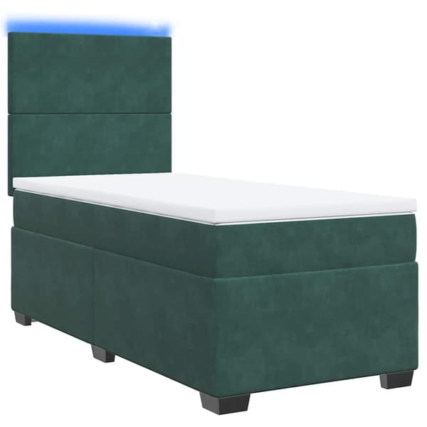 vidaXL Ramsäng med madrass mörkgrön 80x200 cm sammet Grön