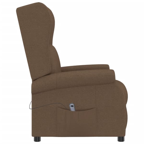 vidaXL Elektrisk reclinerfåtölj brun tyg Brun