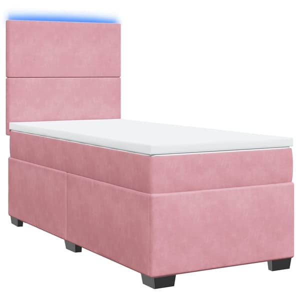 vidaXL Ramsäng med madrass rosa 100x200 cm sammet Rosa