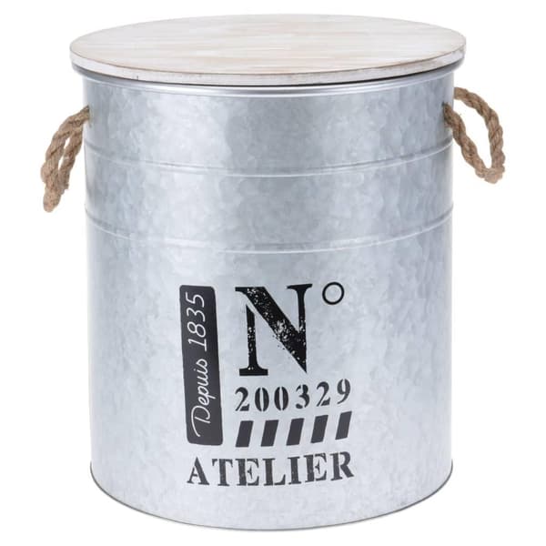 H&S Collection Förvaringslåda 3 delar med rep zink Silver