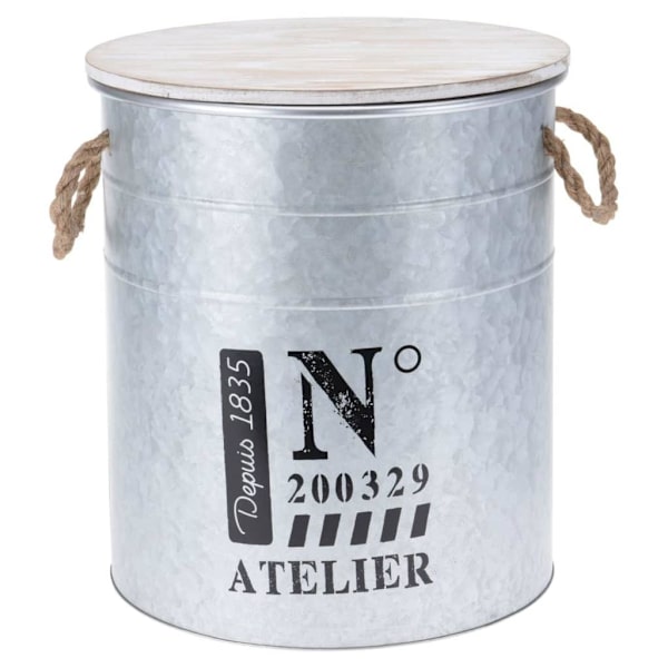 Home&Styling Förvaringslåda 3 delar med rep zink Silver