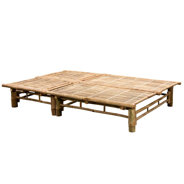vidaXL Solsäng med dynor 2 personer bambu Blå