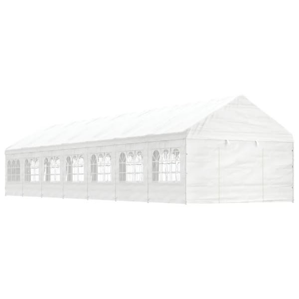 vidaXL Paviljong med tak vit 15,61x4,08x3,22 m polyeten Vit