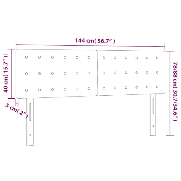 vidaXL Sänggavel 2 st gräddvit 72x5x78/88 cm tyg Kräm