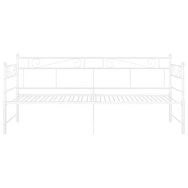 vidaXL Utdragbar sängram bäddsoffa vit metall 90x200 cm Vit