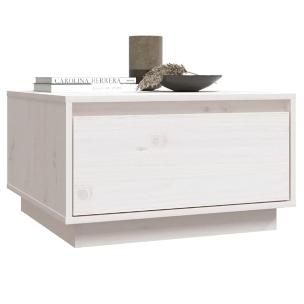 vidaXL Soffbord vit 55x56x32 cm massiv furu Vit
