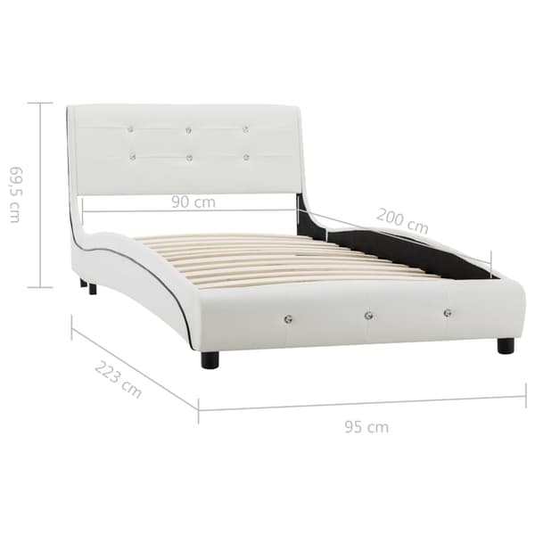 vidaXL Sängram vit konstläder 90x200 cm Vit