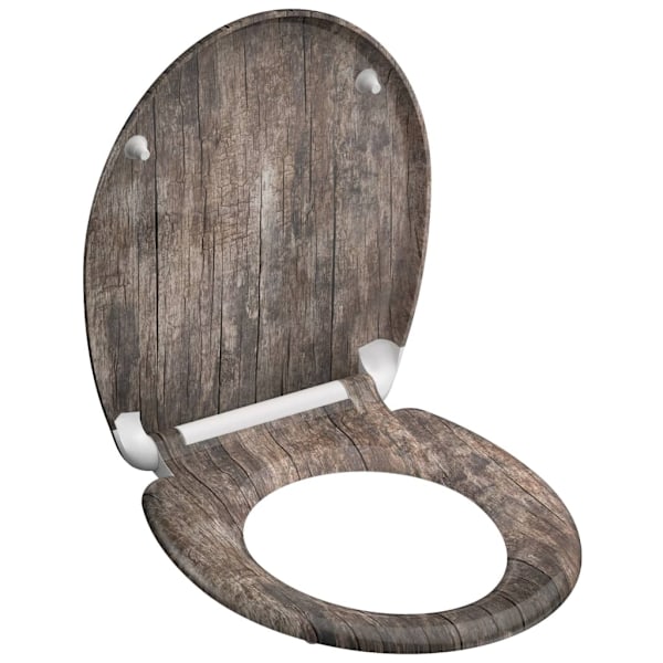 SCHÜTTE Toalettsits med mjuk stängning duroplast OLD WOOD multifärg