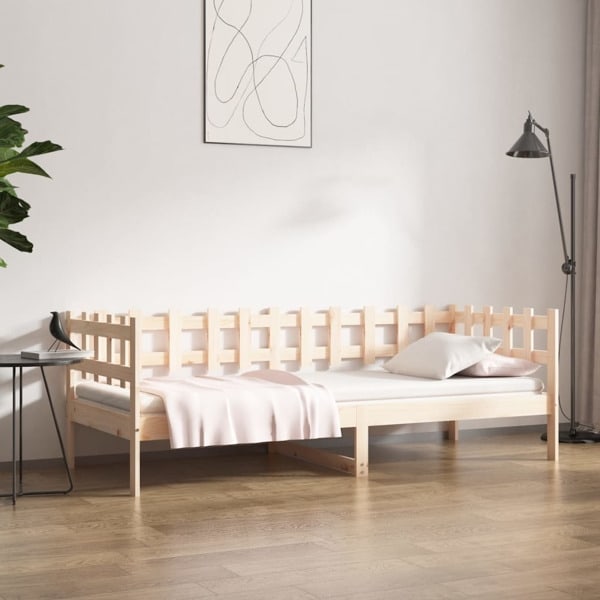 vidaXL Dagbädd 90x200 cm massiv furu Brun
