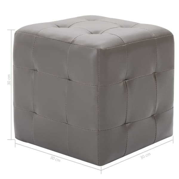 vidaXL Sängbord 2 st grå 30x30x30 cm konstläder grå