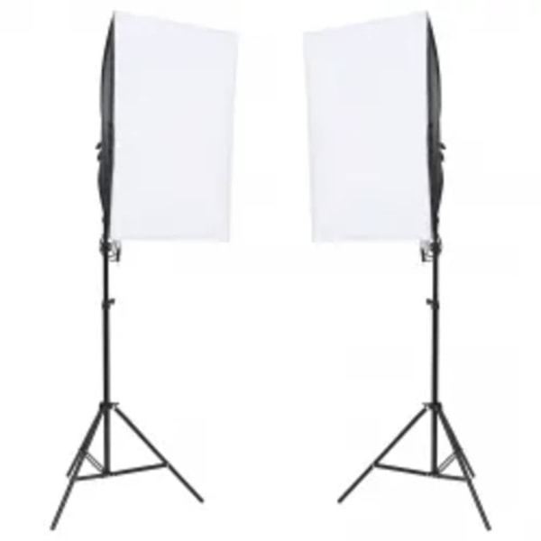 vidaXL Fotostudio med lampor och bakgrund Svart