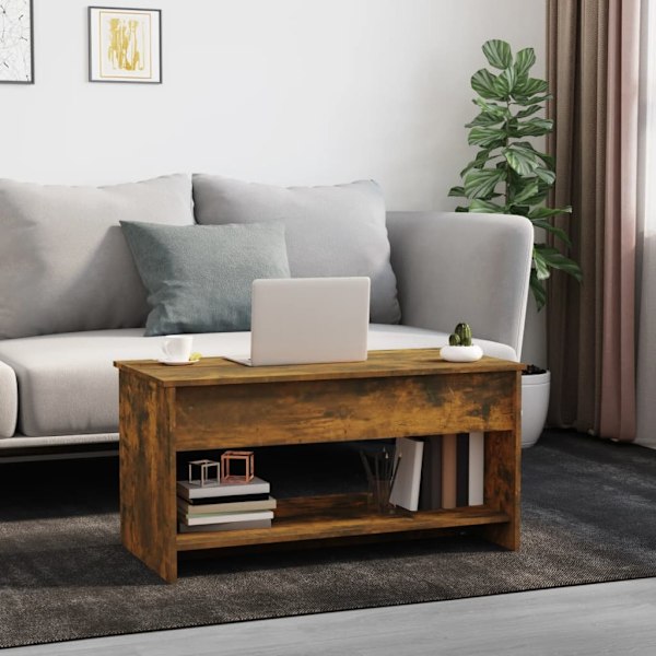 vidaXL Soffbord rökfärgad ek 102x50x52,5 cm konstruerat trä Brun
