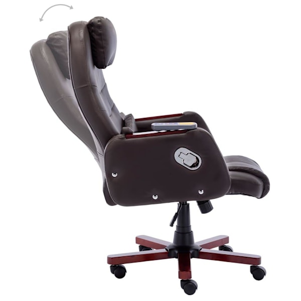 vidaXL Massagekontorsstol brun konstläder Brun