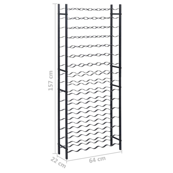 vidaXL Vinställ för 96 flaskor svart järn Svart