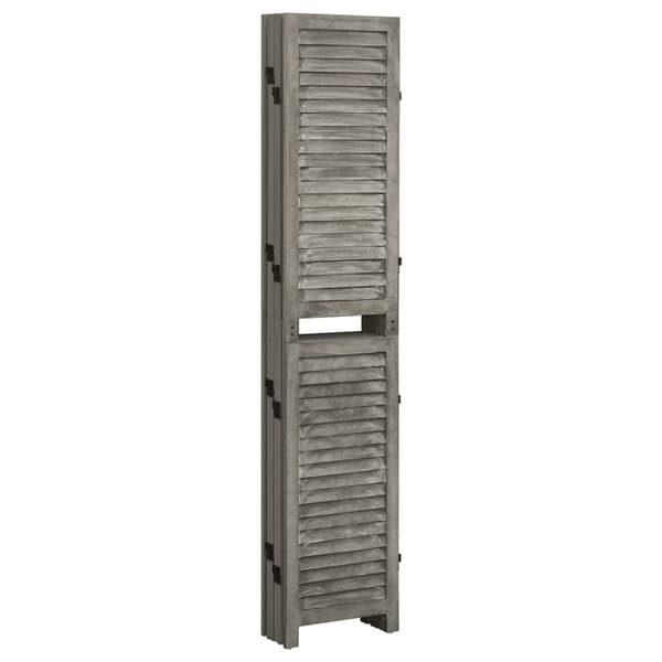 vidaXL Rumsavdelare 6 paneler grå 214x166 cm massivt trä grå