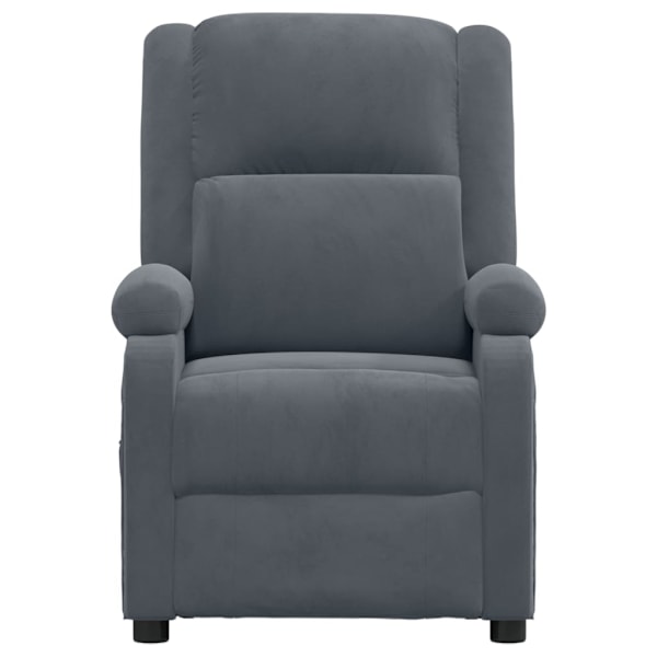 vidaXL Reclinerfåtölj mörkgrå sammet Grå