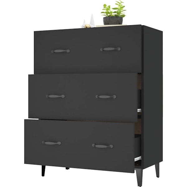vidaXL Skåp svart 69,5x34x90 cm konstruerat trä Svart