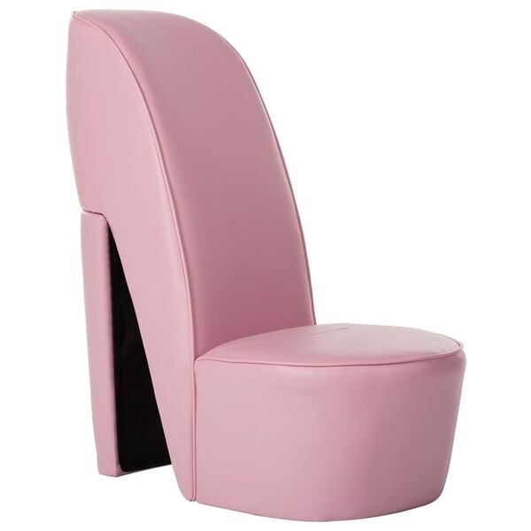 vidaXL Stol klacksko rosa konstläder Rosa