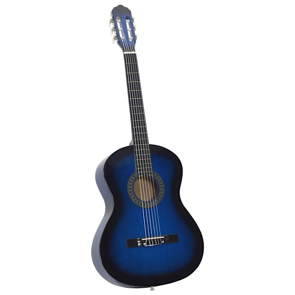 vidaXL Klassisk gitarr för nybörjare blå 4/4 39" amerikansk lind Blå