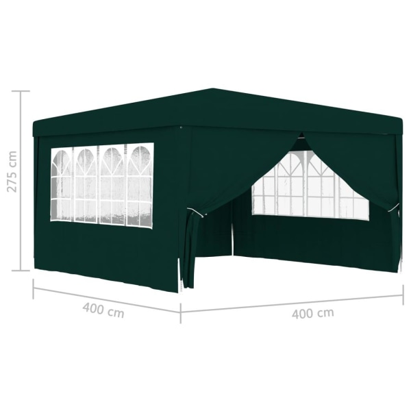 vidaXL Professionellt partytält med väggar 4x4 m grön 90 g/m² Grön