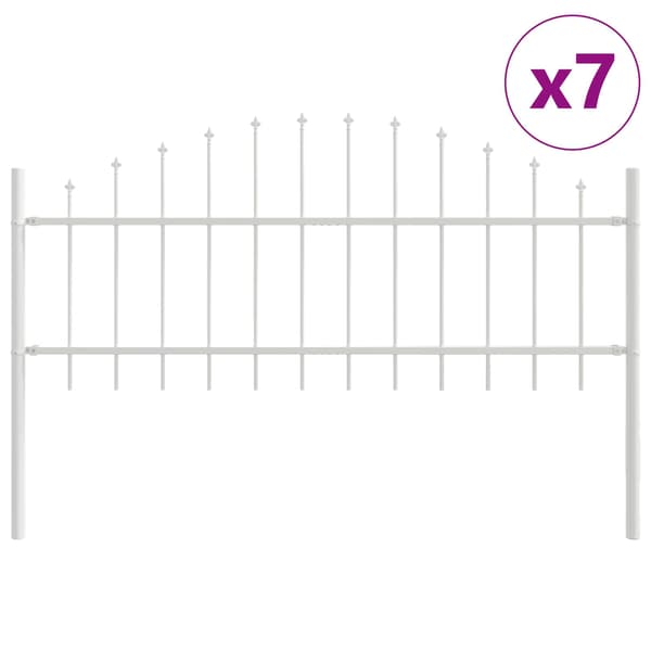 vidaXL Trädgårdsstängsel Woerden 7 pcs Vit Vit