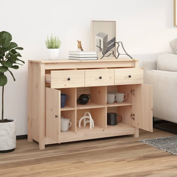 vidaXL Skänk 100x35x74,5 cm massiv furu Brun