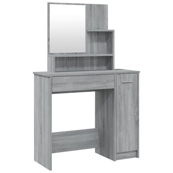 vidaXL Sminkbord med spegel grå sonoma 86,5x35x136 cm Grå