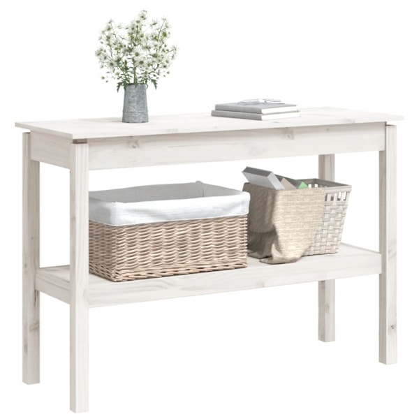 vidaXL Konsolbord vit 110x40x75 cm massiv furu Vit
