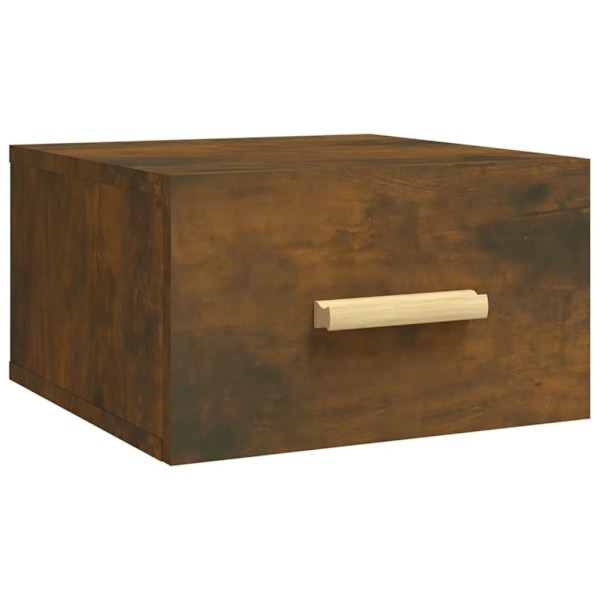 vidaXL Väggmonterat sängbord 2 st rökfärgad ek 35x35x20 cm Brun