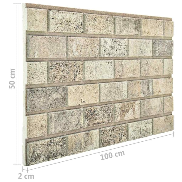 vidaXL Väggpaneler 3D sandfärgat tegel 10 st EPS Beige
