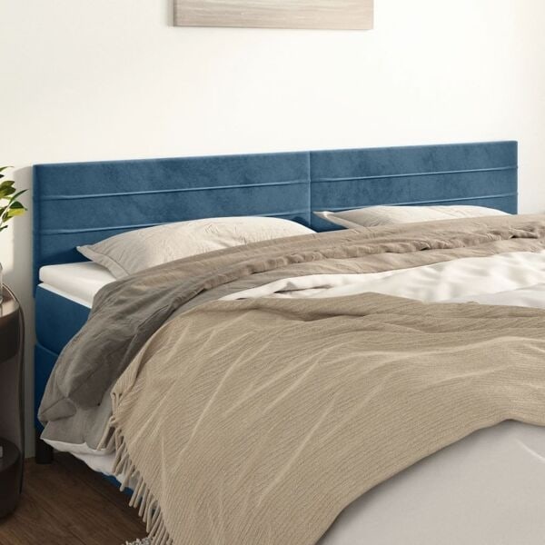 vidaXL Huvudgavlar 2 st mörkblå 80x5x78/88 cm sammet Blå