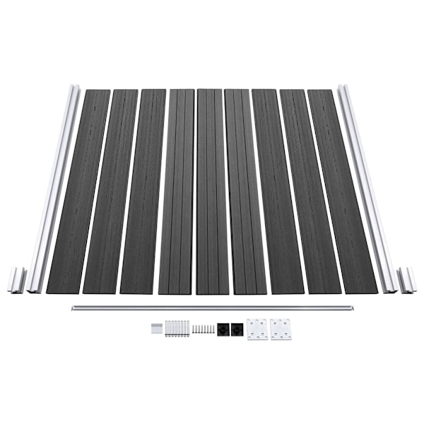 vidaXL Staketpaneler WPC 1737x186 cm svart Svart