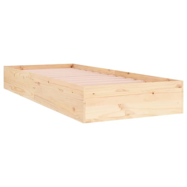 vidaXL Sängram massivt trä 90x190 cm Brun