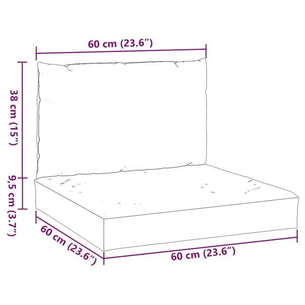 vidaXL Dynor till pallsoffa 2 st rosa Oxford-tyg Rosa