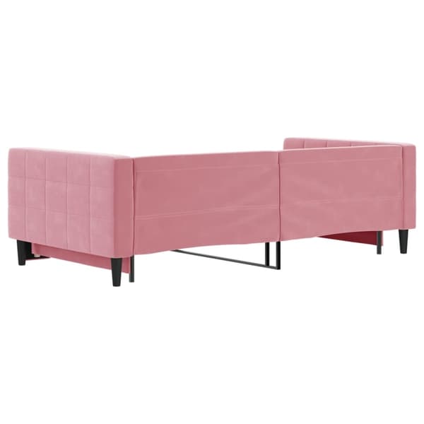 vidaXL Dagbädd utdragbar rosa 100x200 cm sammet Rosa