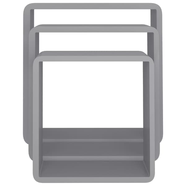vidaXL Vägghyllor kub 3 st grå MDF grå