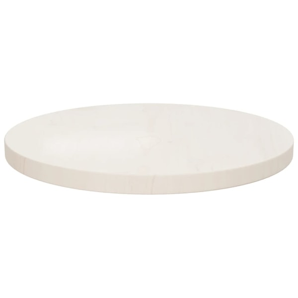 vidaXL Bordsskiva vit Ø40x2,5 cm massiv furu Vit