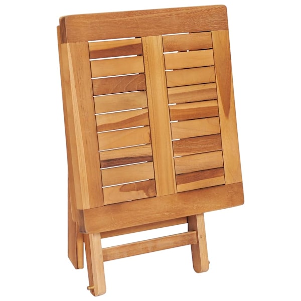 vidaXL Solsäng med bord och dyna massiv teak Grön