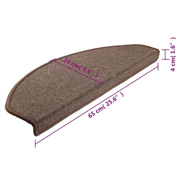 vidaXL Trappstegsmattor 10 st 65x28 cm kaffebrun Brun
