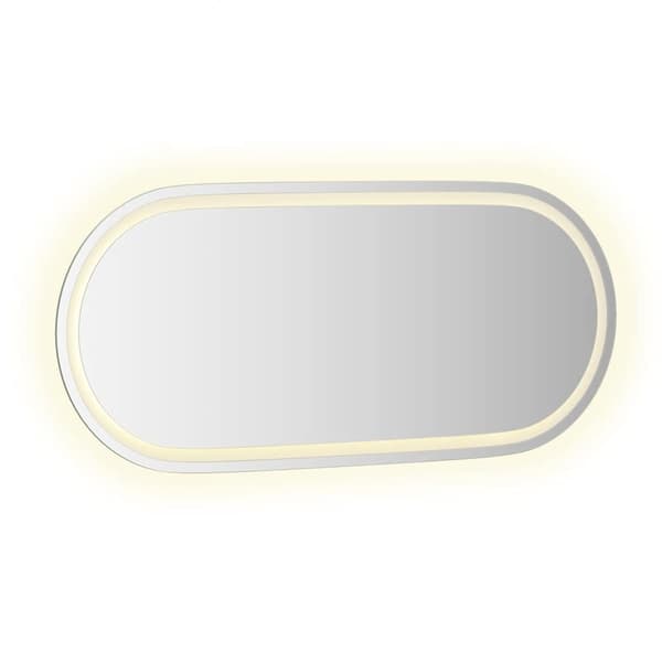 vidaXL Badrumsspegel LED 100x45 cm oval Transparent