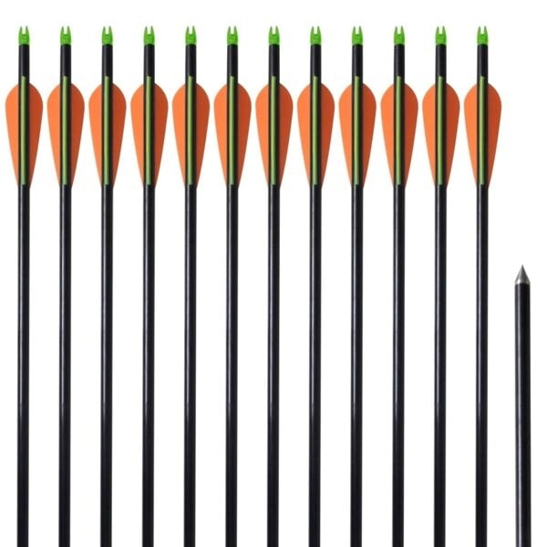 vidaXL Pilar i fiberglas för compoundbåge standard 30"" 0,8 cm 12-pack multifärg