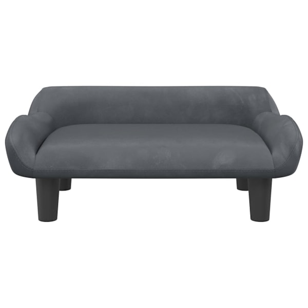 vidaXL Barnsoffa mörkgrå 70x40x24 cm sammet Grå