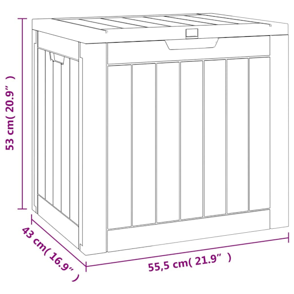 vidaXL Dynbox grå 55,5x43x53 cm polypropen Grå