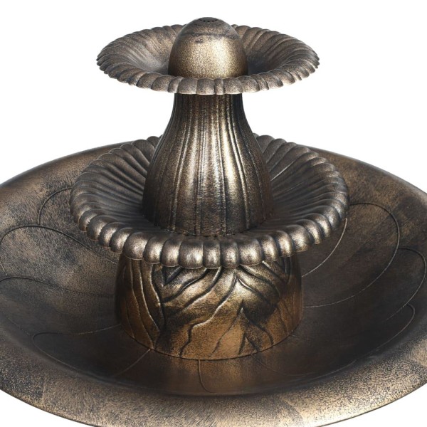 vidaXL Fågelbad med fontän brons 50x91 cm plast Brun