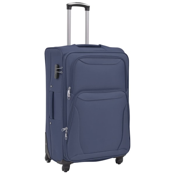 vidaXL Resväskor 3 st marinblå soft case Blå