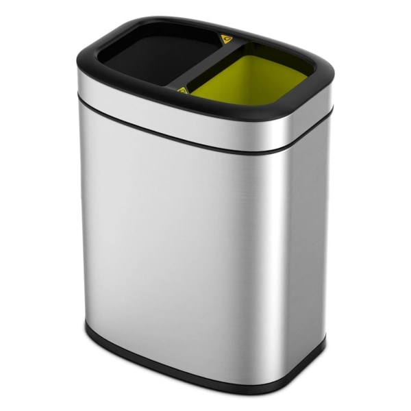 EKO Soptunna öppen topp OLI-Cube 2x10 l matt silver Silver