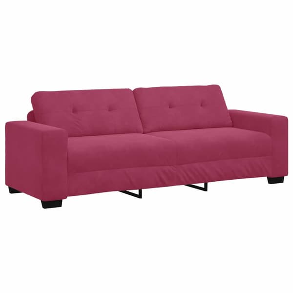 vidaXL Soffset 3 pcs Vind Röd 221 x 80 x 80 cm Sammet Röd