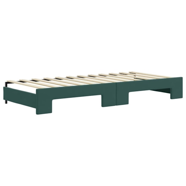 vidaXL Dagbädd utdragbar med madrasser mörkgrön 80x200 cm sammet Grön
