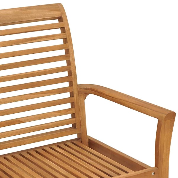 vidaXL Trädgårdsbänk med svart dyna 112 cm massiv teak Svart
